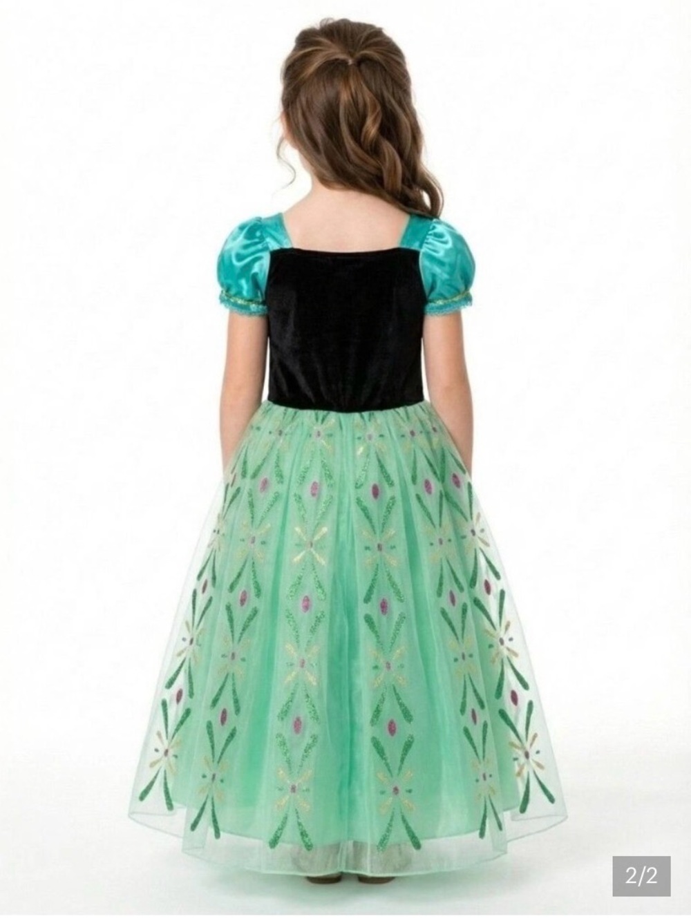Princess Ana Girls' Aqua and Black Princess Costume Dress size 5/6 - Picture 2 of 8